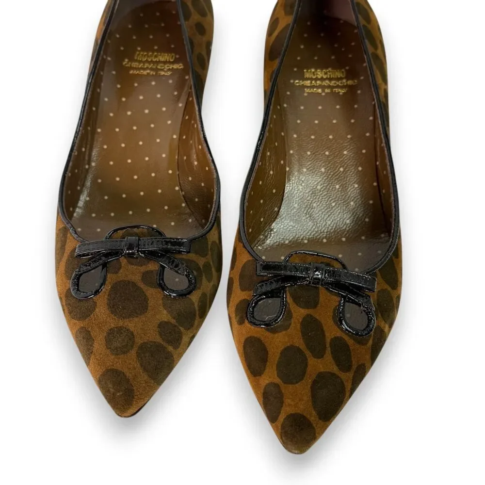 Moschino Cheap And Chic | Brown and Dk Brown Spotted Giraffe Kitten Heel | Sz 8